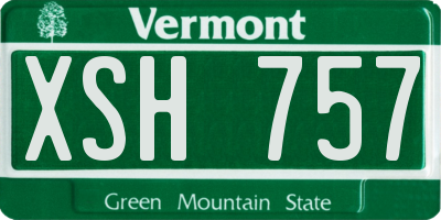 VT license plate XSH757