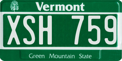 VT license plate XSH759