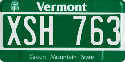 VT license plate XSH763