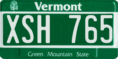 VT license plate XSH765