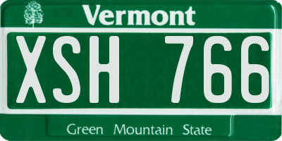 VT license plate XSH766