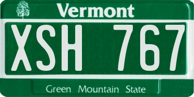 VT license plate XSH767
