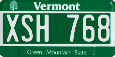 VT license plate XSH768