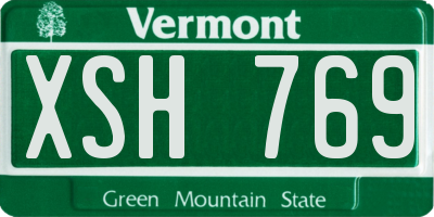 VT license plate XSH769