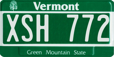VT license plate XSH772