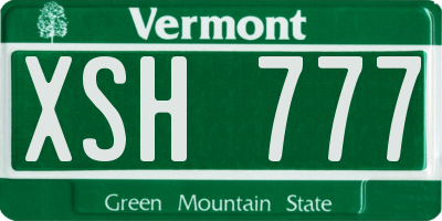VT license plate XSH777