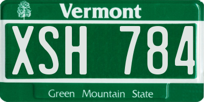 VT license plate XSH784
