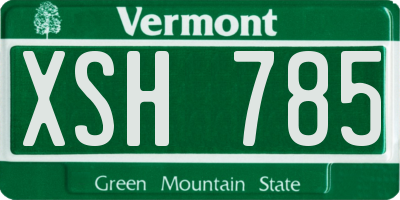 VT license plate XSH785
