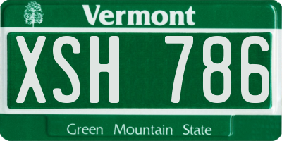 VT license plate XSH786
