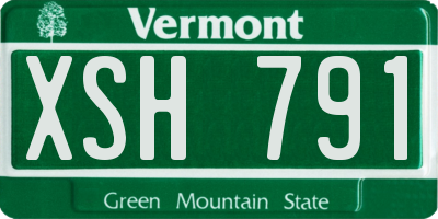 VT license plate XSH791