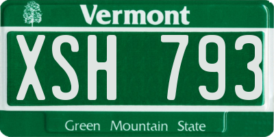 VT license plate XSH793