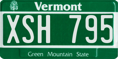 VT license plate XSH795