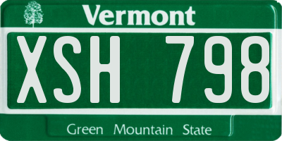 VT license plate XSH798