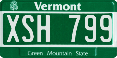 VT license plate XSH799