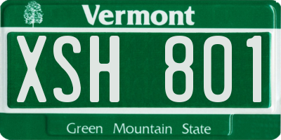 VT license plate XSH801