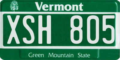 VT license plate XSH805