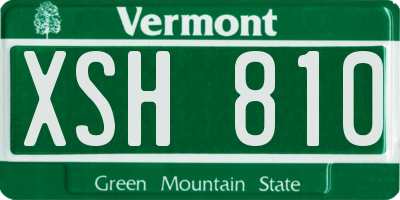 VT license plate XSH810