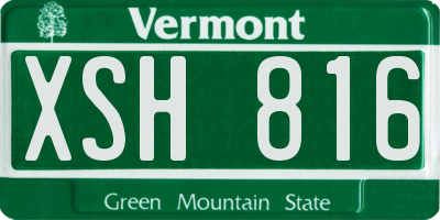 VT license plate XSH816