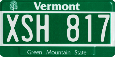 VT license plate XSH817