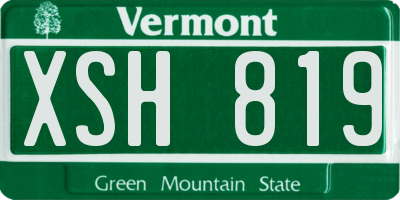 VT license plate XSH819