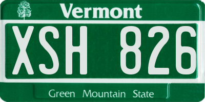 VT license plate XSH826