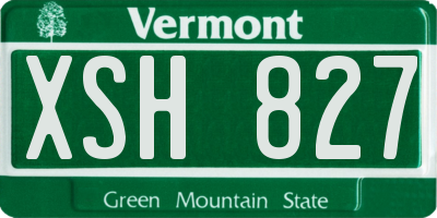 VT license plate XSH827