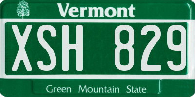 VT license plate XSH829