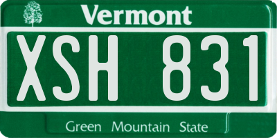 VT license plate XSH831