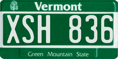 VT license plate XSH836