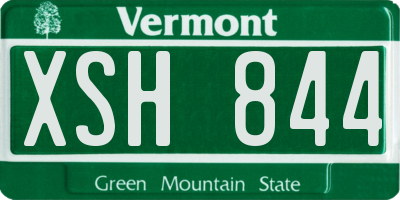 VT license plate XSH844