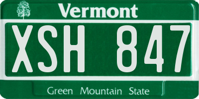 VT license plate XSH847
