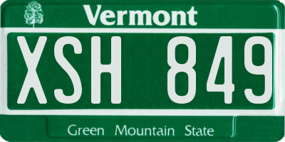 VT license plate XSH849