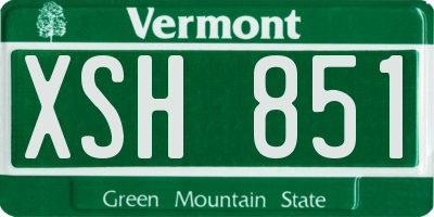 VT license plate XSH851