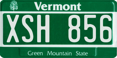 VT license plate XSH856