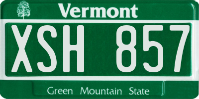 VT license plate XSH857