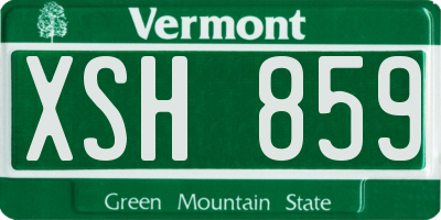 VT license plate XSH859