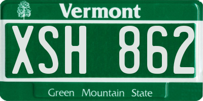 VT license plate XSH862