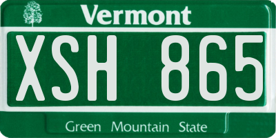 VT license plate XSH865