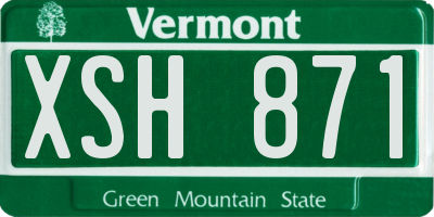VT license plate XSH871