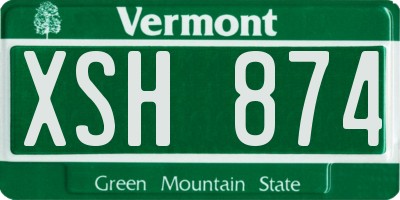 VT license plate XSH874