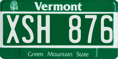 VT license plate XSH876