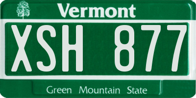 VT license plate XSH877