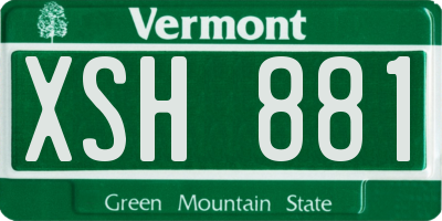 VT license plate XSH881