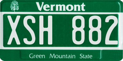 VT license plate XSH882