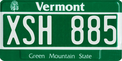 VT license plate XSH885