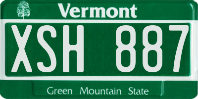 VT license plate XSH887
