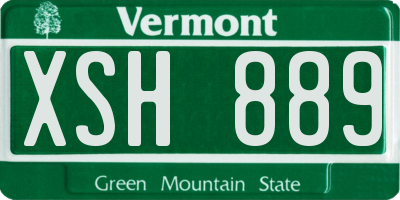 VT license plate XSH889
