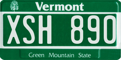 VT license plate XSH890