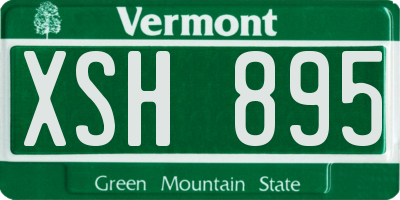 VT license plate XSH895