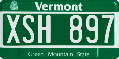 VT license plate XSH897